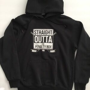 Hockey Sweatshirt Hoodie Unisex Black Size S